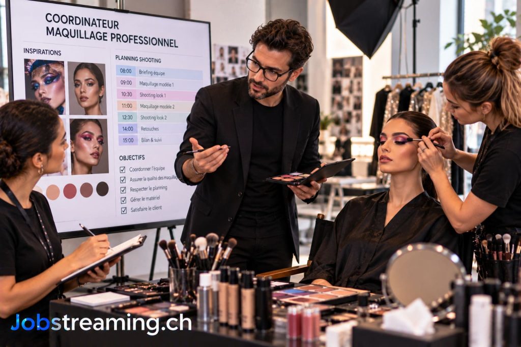 Coordinateur maquillage professionnel en Suisse : métier, salaire, formation et débouchés