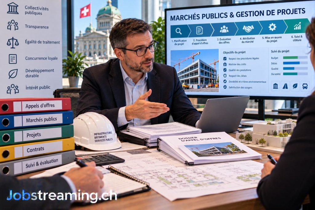 Responsable marchés publics et gestion de projets en Suisse : métier, salaire, formation et débouchés
