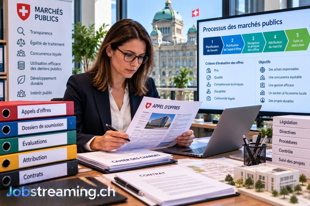 Spécialiste marchés publics en Suisse : métier, salaire, formation et débouchés